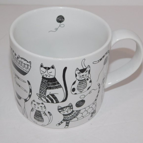 PURR PARTY Now Design White Black Graphic Cat Kitten Mug 14 oz - Picture 6 of 10